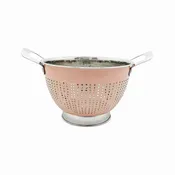 1.5 QT STAINLESS STEEL COLANDER WITH BLUSH EXTERIOR
