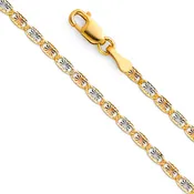 14K Tri-Color Gold Diamond-Cut Valentino Star Chain Necklace