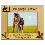Engraved Alderwood Frame - A-FRM_-10-0008 - Any Cowgirl Knows