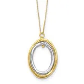 10K Two-Tone Oval Necklace - 18"