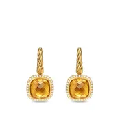 Albion Drop Earrings in 18K Yellow Gold with Citrine and Diamonds, 10mm