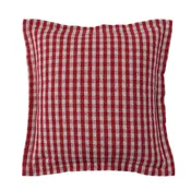 18" Square Red Gingham Pillow