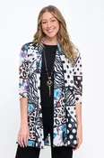 000- Atu Flower with Animal Print Long Duster