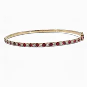 14k 1.71ctw Ruby and Diamond Bangle Bracelet