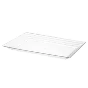 11" x 16" Clear Rectangular with Groove Rim Plastic Serving Trays