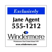24”x 24” Yard Sign , Wood, 2 sided, personalized with 2 Lines of Agent Information