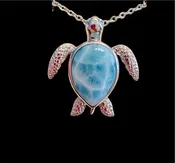 Larimar Turtle Pendant