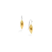 18K Yellow Gold Cocoon Pendant Earrings~20mm