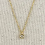 18k Gold Filled Solitaire Necklace