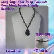 SKU: 091 Long Onyx Tear Drop Pendant