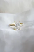 3.07 ct Radiant Cut Diamond Band Engagement Ring — Lewis Jewelers