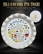 10" Ceramic Blueberry Pie Dish with Built-In Recipe