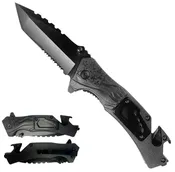 8" Black American Flag Spring Assisted Pocket Knife