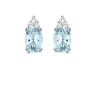 10K Birthstone Earrings – Aqua – March