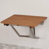 24" Wide Teak ADA Folding Wall Mount Shower Seat