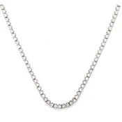 14K White Gold 4.0 Carat Natural Diamond Tennis Necklace