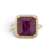African Ruby & Diamond Cocktail Ring