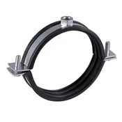 1-1/2" (40mm) Rubber Lined, Zinc Plated, Bolted Clip with 3/8" Port