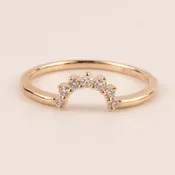 14KRG Contour Halfmoon Diamond Band