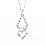 14k White Gold Chevron Pendant