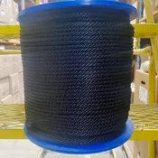 1/4" Black Solid Braid Polyester Rope - 1000' Spool