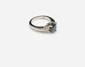 14k White Gold 3 Stone Ring