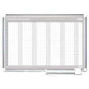 12-Month Planner (Perpetual), 48" x 36", Aluminum Frame