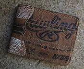 Bifold Football Leather Wallet-Traditional Style