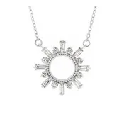 14K Circle Burst Diamond Necklace