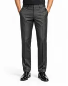 Men’s High-Shine Black Tailored Suit Pants