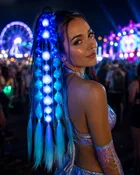 Blue – LED Hair Extensions | Lumi Pony