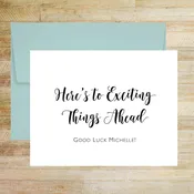 Exciting Things Ahead Personalized Good Luck Greeting Card