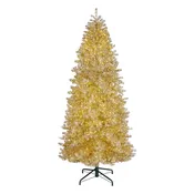 10 ft. Pre-Lit Christmas Platinum Metallic Tree with Warm White LED Infinity Lights