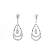 10kt White Gold & Natural Diamond Fashion Dangle Earrings