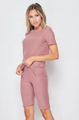 2 Piece Buttery Smooth Basic Solid Biker Shorts and T-Shirt Set