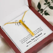 4 Sided Engraved Pendent ( First kiss for Wife )