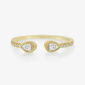 0.25CT Pear & Round Diamond Open Ring