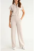 Airessentials Pintuck Half Zip Jumpsuit