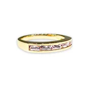 14K yellow gold Small Baguette Stacker band with light pink tourmaline by Jane Taylor Jewelry — jane taylor jewelry