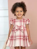 Abel & Lula BABY Girls Raspberry Plaid Holiday Dress