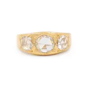 1.78 Ctw. Rose Cut Diamond 3-Stone Gypsy Ring from Bespoke by Platt