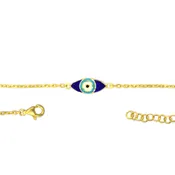 Bracelet-Silver evil eye bracelet-Sterling 925 gold plated