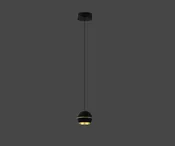 Aluminum and Iron Black Pendant 1 Light with Acrylic Shade