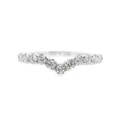 14K White Gold - Curved Diamond Band - J37121