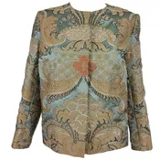 Custom Made French Silk Appliqué Embroidered Jacket 1960s