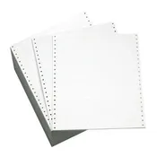 11 3/4" x 8 1/2" - 15# 1-Ply Continuous Computer Paper (3,500 sheets/carton) No Vert. Perf - 1/2" Green Bar