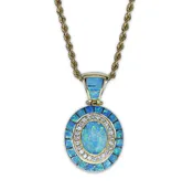 Diamond And Fire Opal Pendant