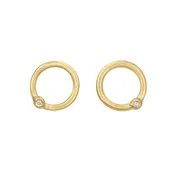 Allu Gold Circle Diamond Stud Earrings