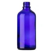 100 ml Cobalt Blue Glass Boston Round Dropper Bottle 18 DIN Neck Finish