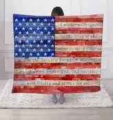 AMERICAN FLAG WITH PLEDGE THROW